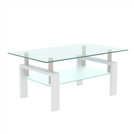 Modern Clear White Coffee Table for Living Rooms